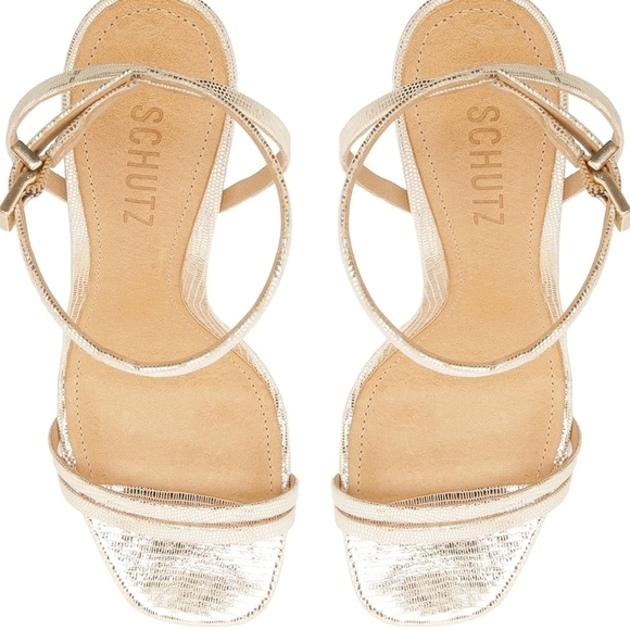 Schutz Silver Strappy High Heel Sandals - Picture 3 of 6